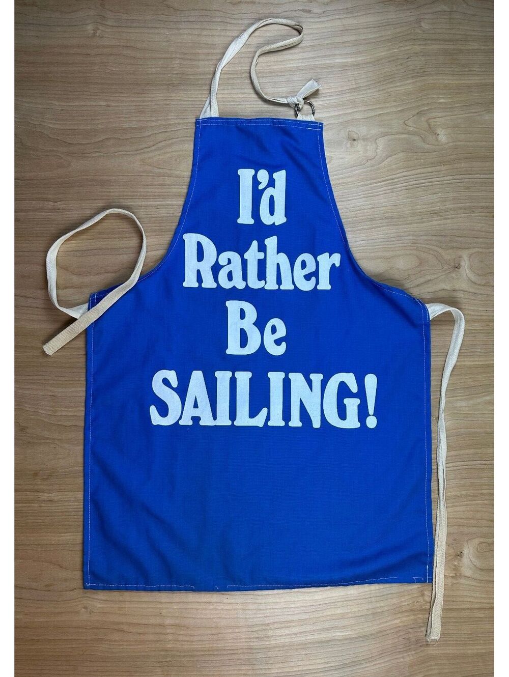 Vintage 70s I'd Rather Be Sailing Apron Now Designs San Francisco 100% cotton
